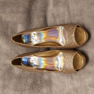 Gold Glitter Platform Heels